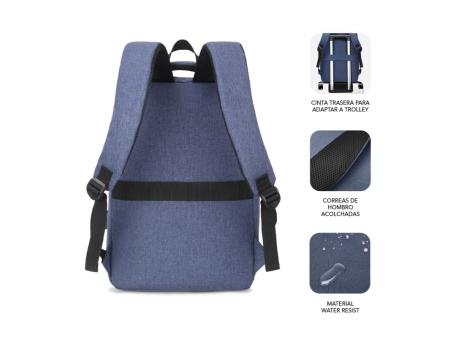 Mochila Subblim City Backpack para Portátiles hasta 15.6'/ Puerto USB/ Azul