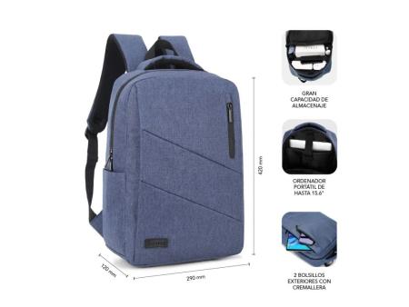 Mochila Subblim City Backpack para Portátiles hasta 15.6'/ Puerto USB/ Azul