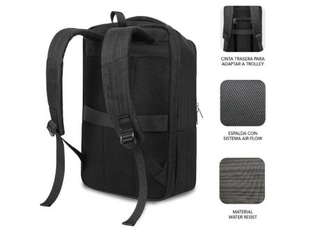 Mochila Subblim Business V2 AP Backpack para Portátiles hasta 15.6'/ Puerto USB/ Negra