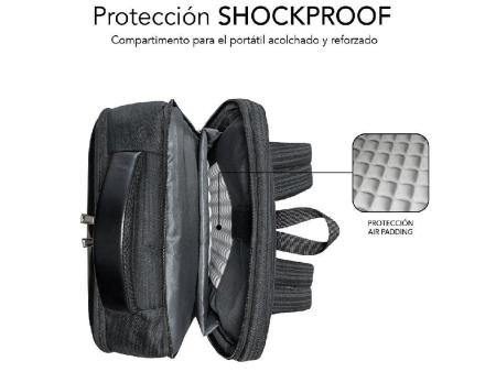 Mochila Subblim Business V2 AP Backpack para Portátiles hasta 15.6'/ Puerto USB/ Negra