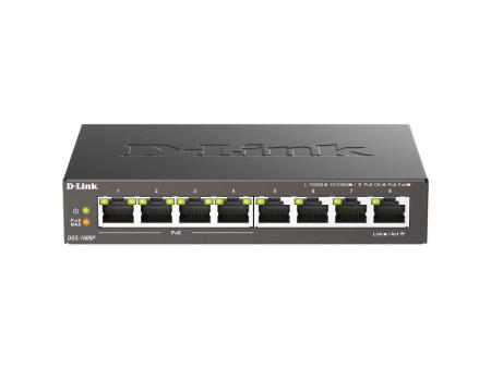 Switch D-Link DGS-1008P 8 Puertos/ RJ-45 Gigabit 10/100/1000/ PoE