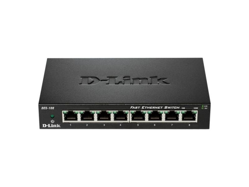 Switch D-Link DES-108 8 Puertos/ RJ-45 10/100