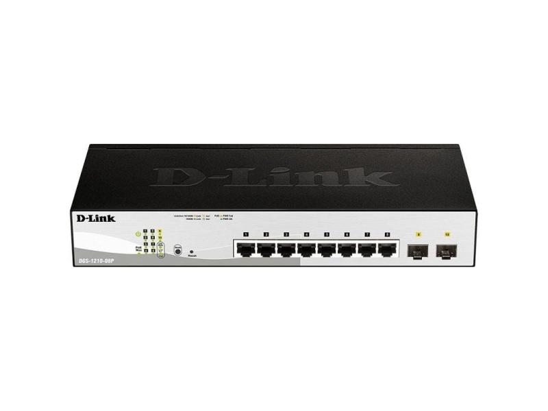 Switch Gestionado D-Link DGS-1210-08P/ 8 Puertos/ RJ45 10/100/1000/ SFP/ PoE