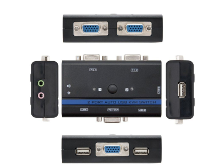 KVM Switch Nanocable 10.12.0001/ PC - CPU: 2 VGA + 2 USB + 4 JACK 3.5 / CONSOLA: 2 USB + VGA + 2 JACK 2.5/ 1.4m