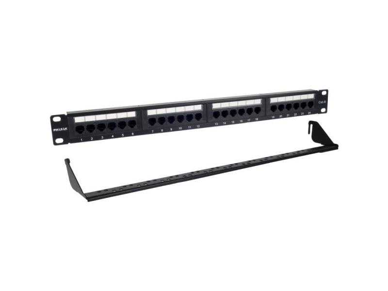 Patch Panel Phasak PU 2424/ 24 Puertos/ Cat.6/ Altura 1U/ Gestión de Cables