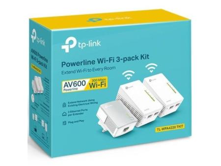 Adaptador Powerline TP-Link WPA4220TKit 500Mbps/ Alcance 300m/ Pack de 3