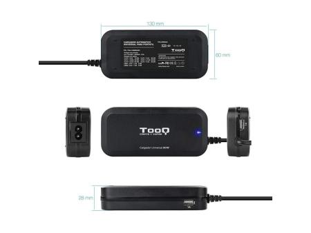 Cargador de Portátil TooQ TQLC-90BS02AT/ 90W/ Automático/ 12 Conectores/ Voltaje 12-20V/ 1 USB