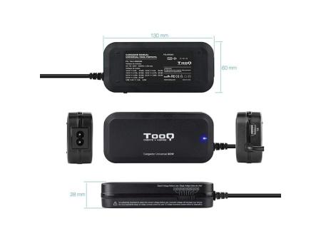 Cargador de Portátil TooQ TQLC-90BS02M/ 90W/ Manual/ 12 Conectores/ Voltaje 15-24V/ 1 USB