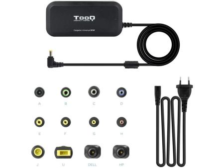 Cargador de Portátil TooQ TQLC-90BS02M/ 90W/ Manual/ 12 Conectores/ Voltaje 15-24V/ 1 USB