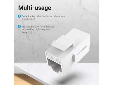 Adaptador Conector RJ45 VDD-B07-W Cat5 UTP/ RJ45 Hembra - RJ45 Hembra/ Blanco