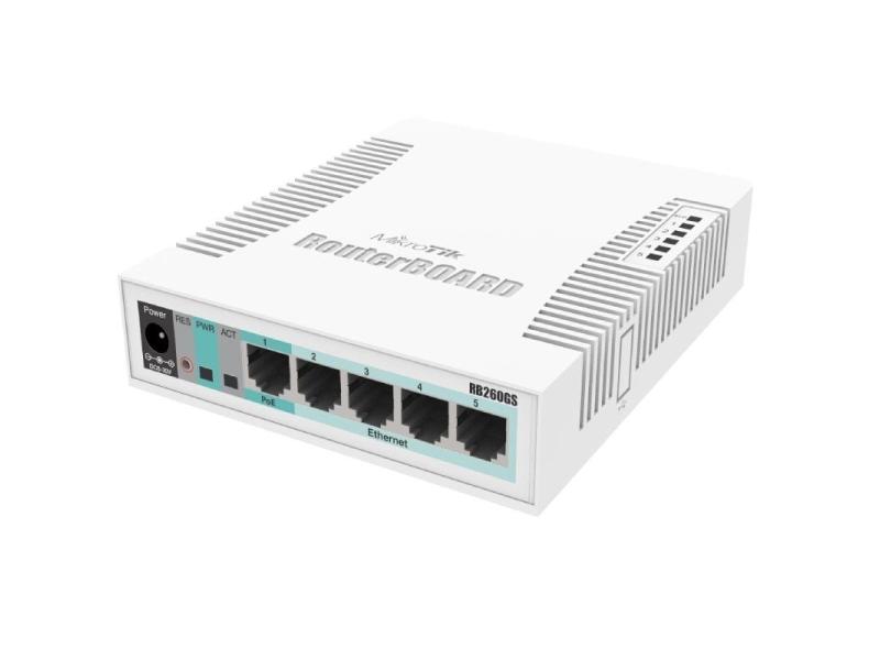 Switch Mikrotik CSS106-5G-1S 6 Puertos/ RJ45 10/100/1000/ SFP/ PoE