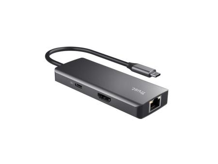 Docking USB Tipo-C Trust Dalyx/ 2xUSB/ 2xUSB Tipo-C/ 1xHDMI/ 1xRJ45/ Gris