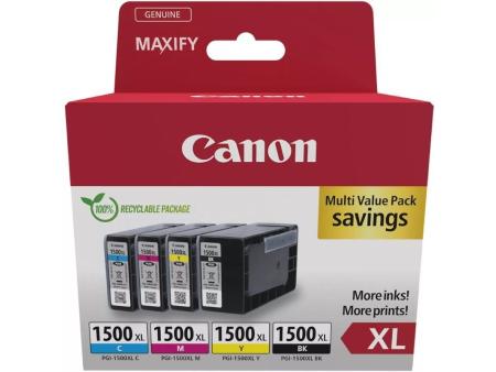 Cartucho de Tinta Original Canon PGI-1500XL Multipack Alta Capacidad/ Cian/ Magenta/ Amarillo/ Negro