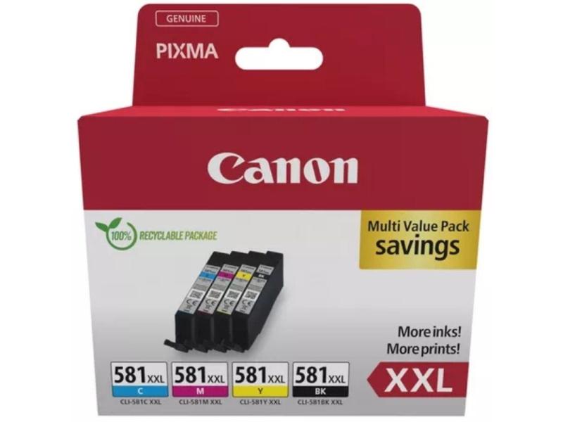 Cartucho de Tinta Original Canon CLI-581XXL Multipack Alta Capacidad/ Cian/ Magenta/ Amarillo/ Negro