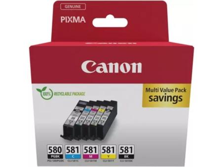 Cartucho de Tinta Original Canon PGI-580 PB + CLI-581Multipack/ Cian/ Magenta/ Amarillo/ Negro