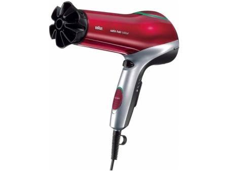 Secador Braun Satin Hair 7 HD770E/ 2200W/ Iónico/ Rojo y Plata