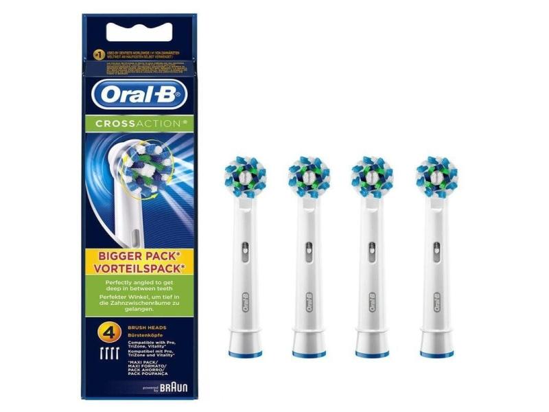 Cabezal de Recambio Braun para cepillo Braun Oral-B Pro Cross Action/ Pack 4 uds