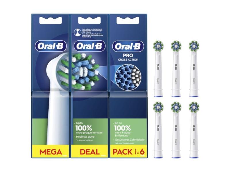 Cabezal de Recambio Braun para cepillo Braun Oral-B Pro Cross Action/ Pack 6 uds