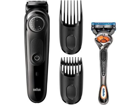 Cortabarbas Braun Beardtrimmer Series 3000 BT3242/ con Batería/ Incluye Gillette F5 ProGlide