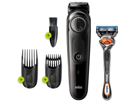 Cortabarbas Braun Beardtrimmer Series 3000 BT3242/ con Batería/ Incluye Gillette F5 ProGlide