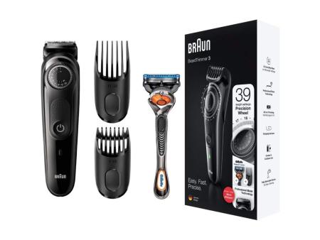 Cortabarbas Braun Beardtrimmer Series 3000 BT3242/ con Batería/ Incluye Gillette F5 ProGlide