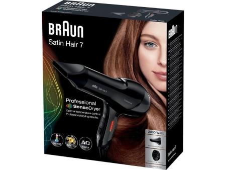 Secador Braun BRHD785E/ 2000W/ Iónico/ Negro