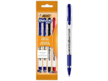 Bolígrafos de Tinta de Gel Retráctil Bic Gelocity Stic 992599/ 4 unidades/ Surtidos