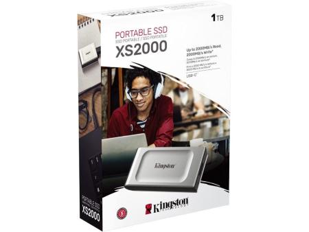 Disco Externo SSD Kingston SXS2000 1TB/ USB 3.2/ Plata