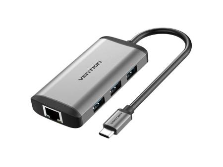 Docking USB Tipo-C Vention CNCHB/ 1xHDMI/ 3xUSB/ 1xUSB Tipo-C PD/ 1xRJ45/ Gris