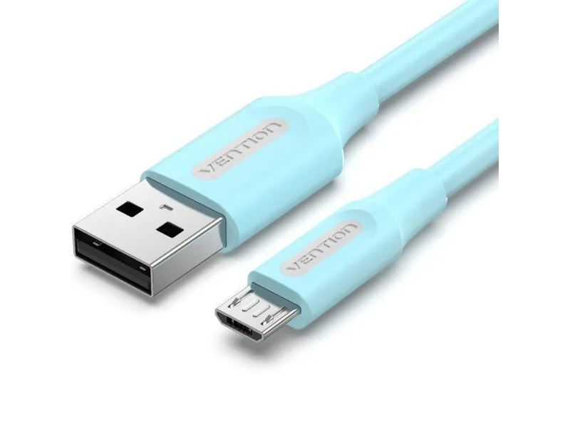 Cable USB 2.0 Vention COLSH/ USB Macho - MicroUSB Macho/ Hasta 60W/ 480Mbps/ 2m/ Azul