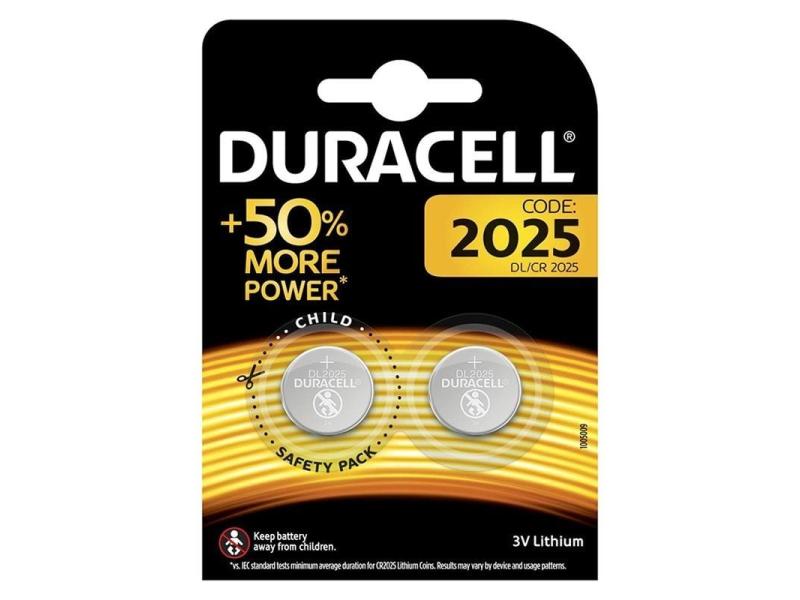 Pack de 2 Pilas de Botón Duracell DL2025B2/ 3V