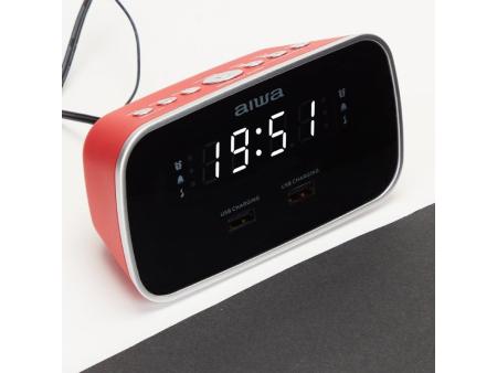 Despertador Aiwa CRU-19RD/ Radio FM/ Rojo