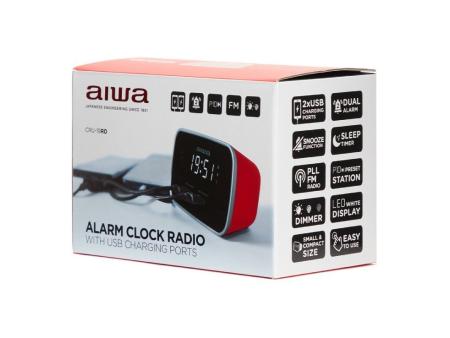 Despertador Aiwa CRU-19RD/ Radio FM/ Rojo