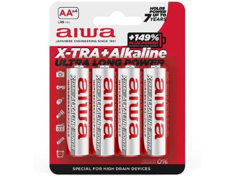 Pack de 4 Pilas AA Aiwa X-TRA+Alcaline LR6/ 1.5V/ Alcalinas