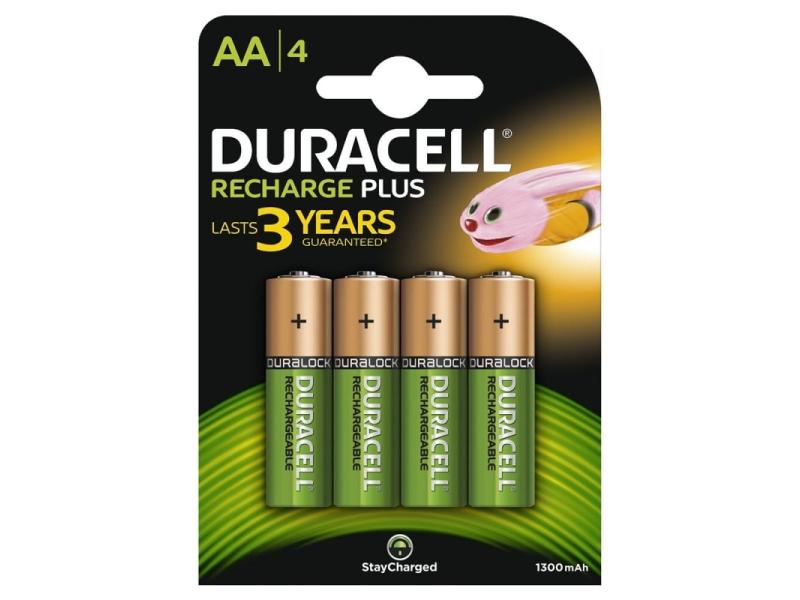 Pack de 4 Pilas AA Duracell HR6-B/ 1.2V/ Recargables