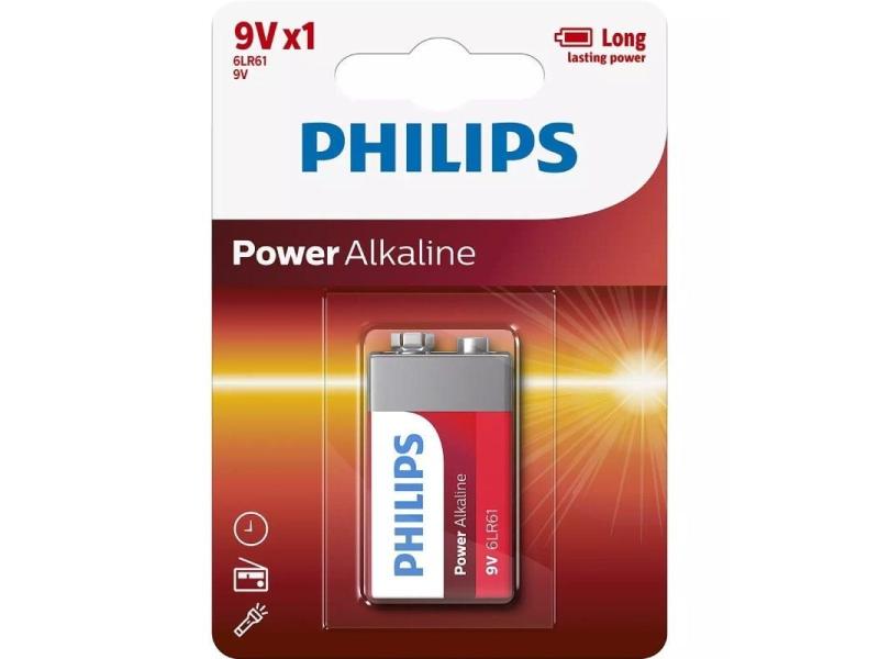 Pila Alcalina Philips 6LR61P1B/10/ 9V