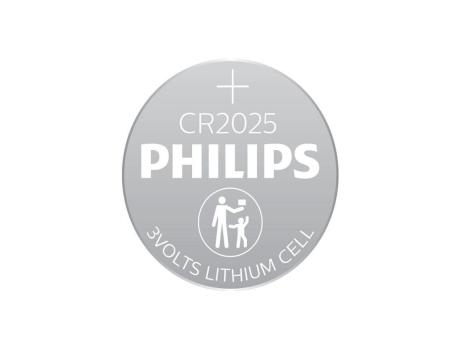 Pack de 4 Pilas de Botón Philips CR2025 Lithium/ 3V