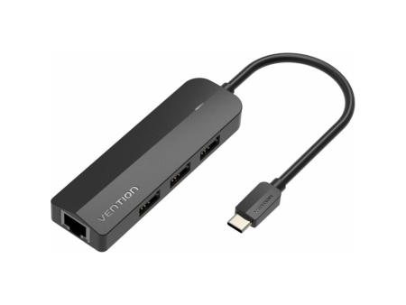 Docking USB Tipo-C Vention TGOBB/ 3xUSB/ 1xRJ45/ 1x Micro B PD/ Negro