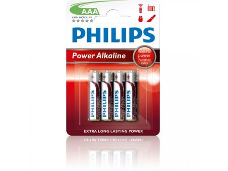 Pack de 4 Pilas AAA Philips LR03P4B/10/ 1.5V/ Alcalinas