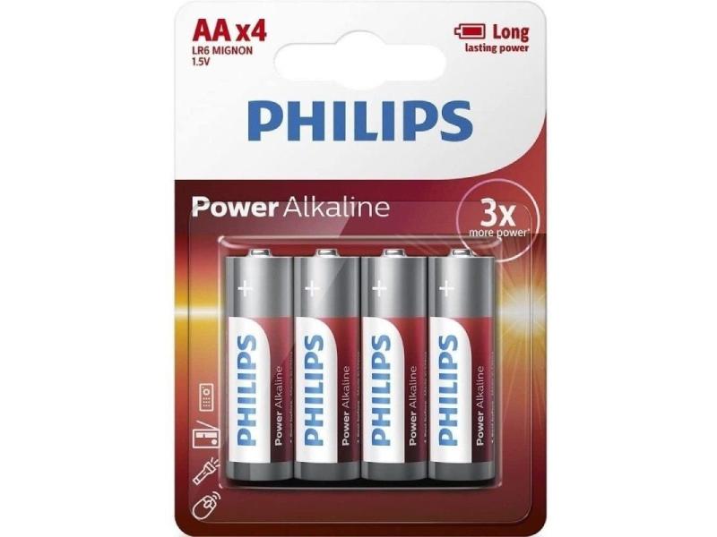 Pack de 4 Pilas AA Philips LR6P4B/10/ 1.5V/ Alcalina