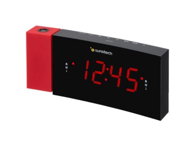 Despertador Sunstech FRDP3/ Radio FM/ Rojo