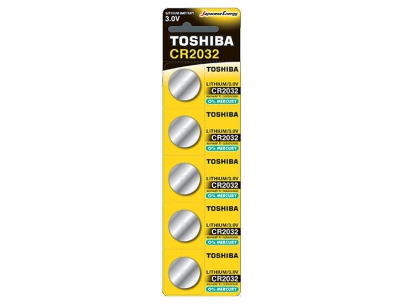 Pack de 5 Pilas de Botón Toshiba CR2032/ 3V