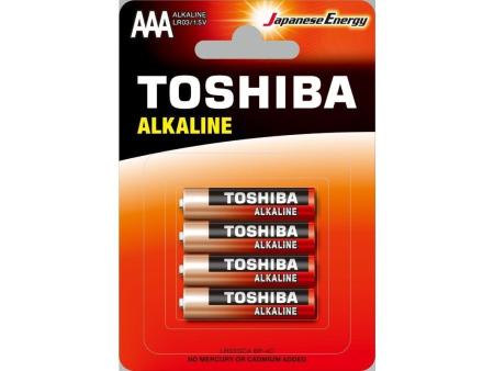 Pack de 4 Pilas AAA Toshiba Alkaline LR03/ 1.5V/ Alcalinas