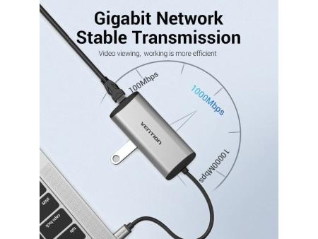 Docking USB Tipo-C Vention THAHB/ 1xHDMI/ 3xUSB/ 1xUSB Tipo-C PD/ 1xRJ45/ 1xLector tarjetas/ 1xAudio/ Gris