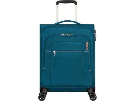 Maleta de Cabina American Tourister Crosstrack Spinner 55cm/ 55x40x20cm/ 4 Ruedas/ Marino y Naranja