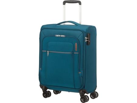 Maleta de Cabina American Tourister Crosstrack Spinner 55cm/ 55x40x20cm/ 4 Ruedas/ Marino y Naranja