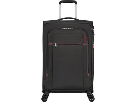 Maleta Mediana American Tourister Crosstrack Spinner Expansible 67cm/ 67.5x42x27.5cm/ 4 Ruedas/ Gris y Rojo