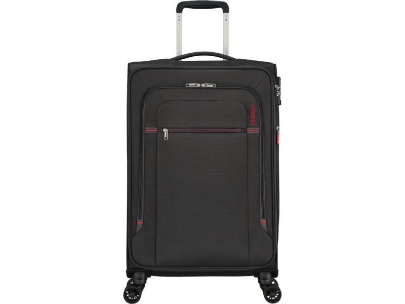 Maleta Mediana American Tourister Crosstrack Spinner Expansible 67cm/ 67.5x42x27.5cm/ 4 Ruedas/ Gris y Rojo