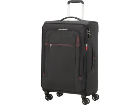 Maleta Mediana American Tourister Crosstrack Spinner Expansible 67cm/ 67.5x42x27.5cm/ 4 Ruedas/ Gris y Rojo