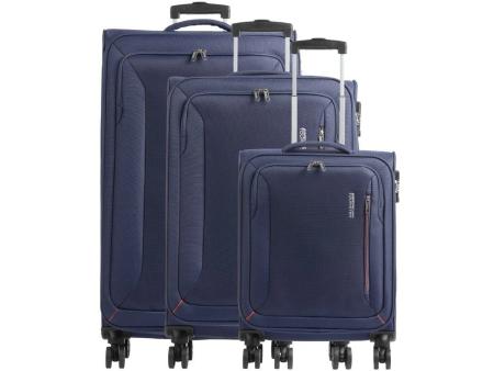 Set de 3 Maletas de Cabina American Tourister Sea Seeker Hyperspeed/ 46cm - 43cm - 40cm/ 4 Ruedas/ Marino Combate